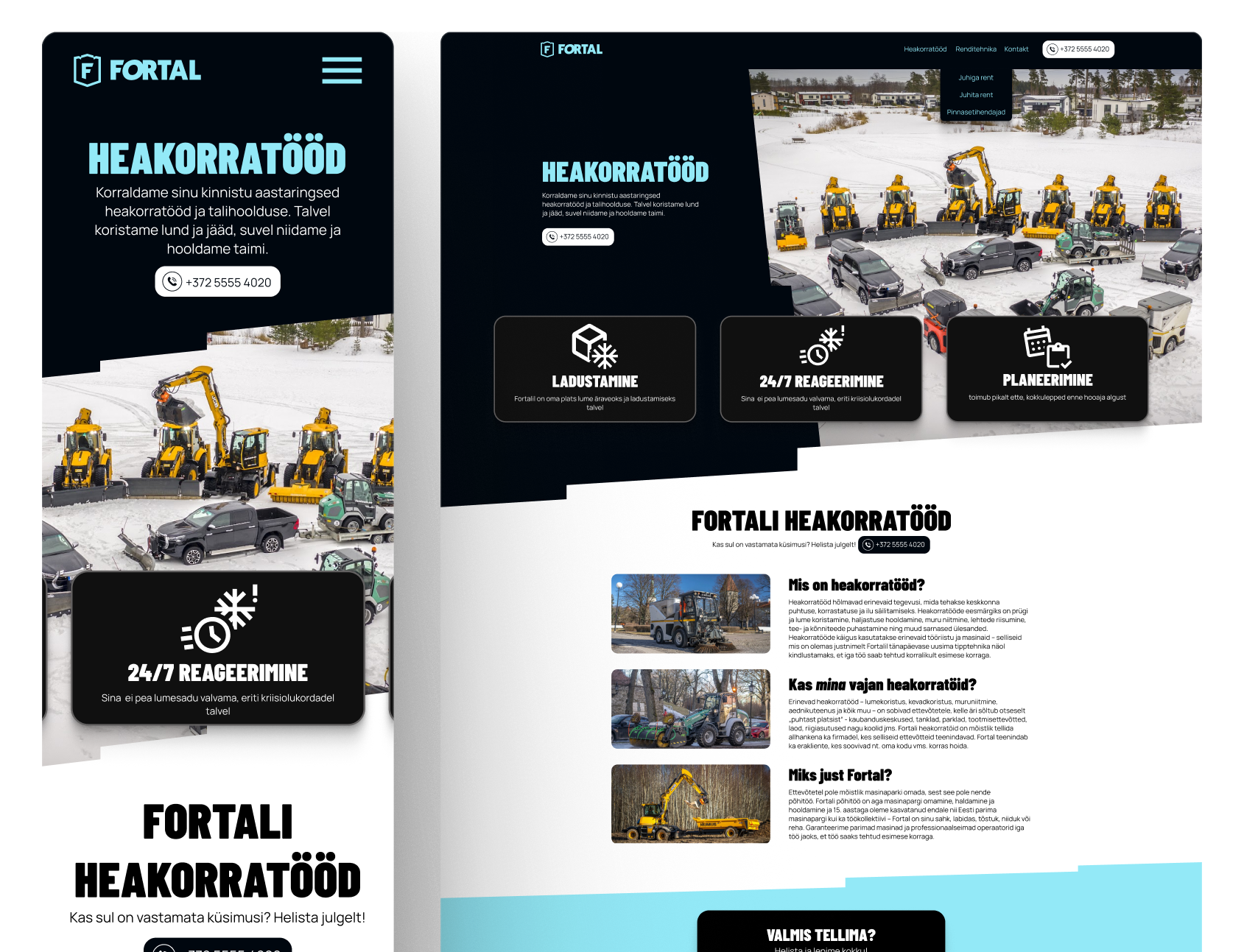 Example of the Fortal homepage